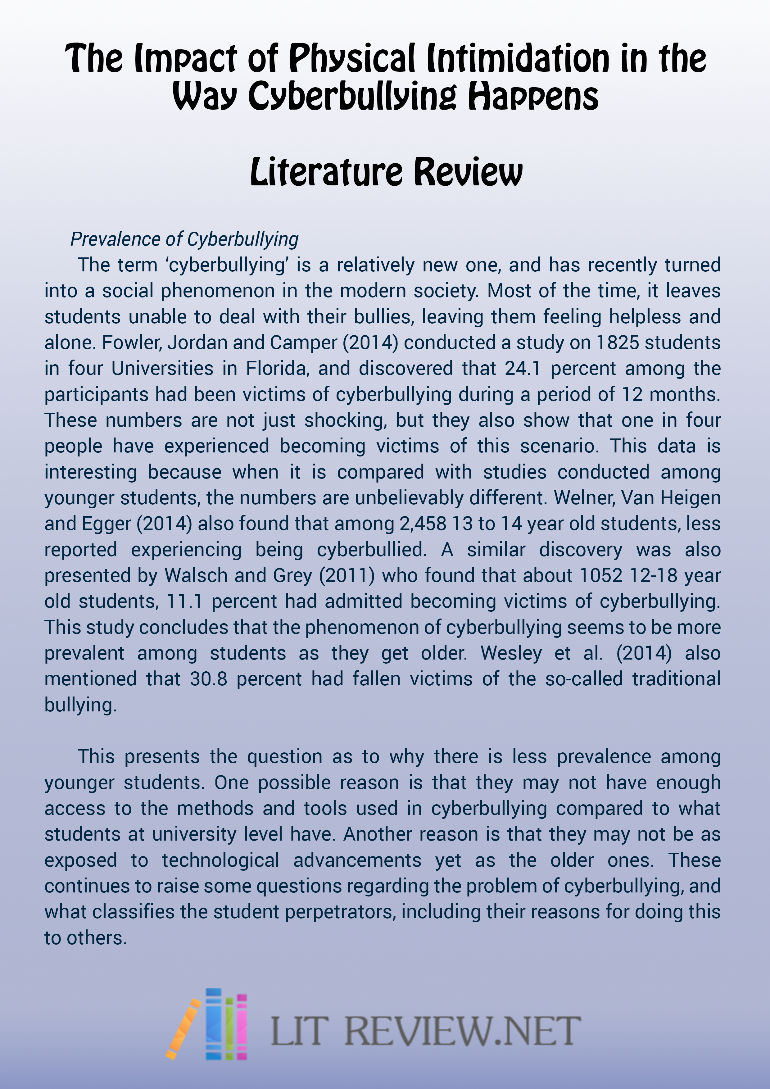 Phd thesis review literature