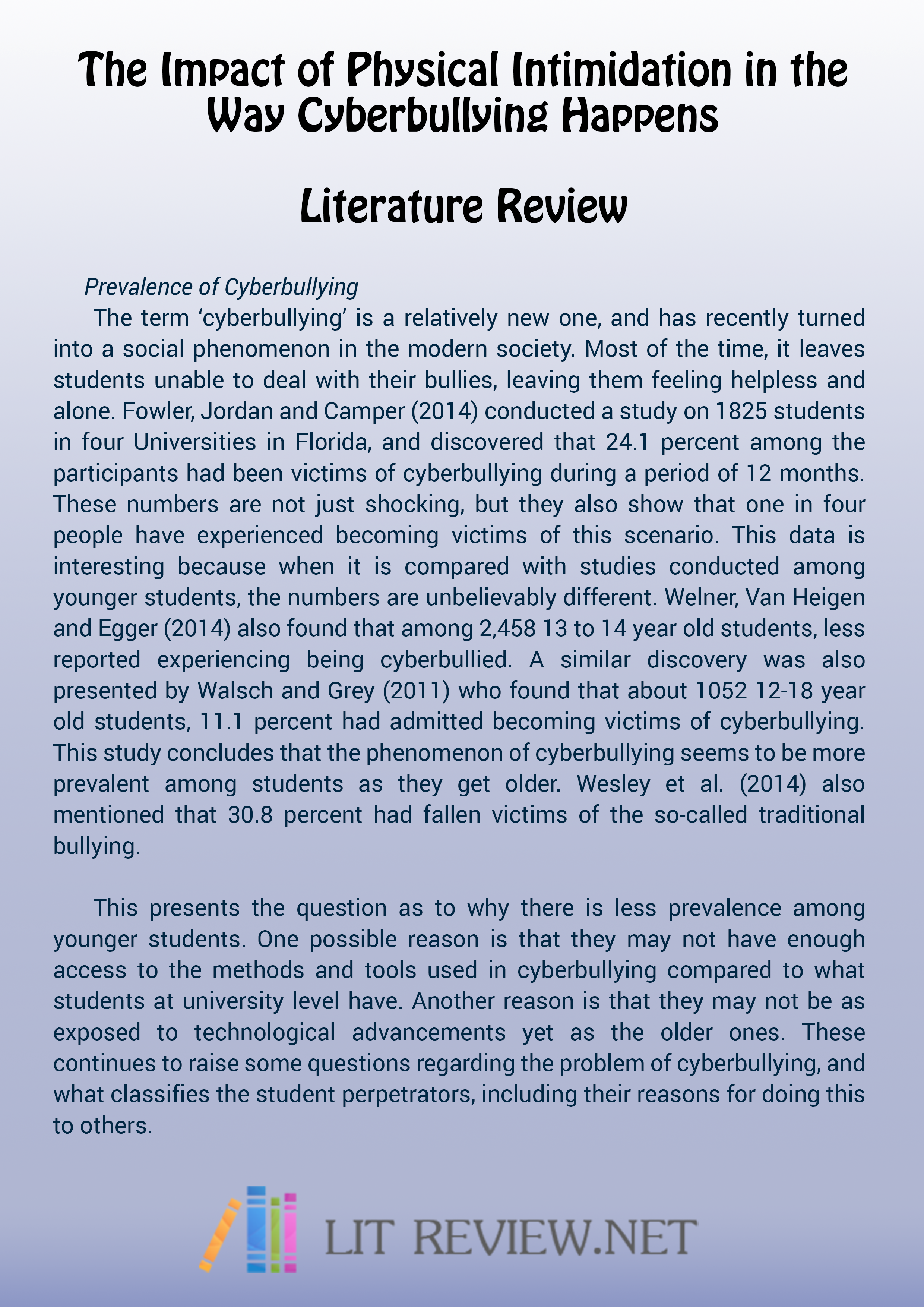Dissertation review service literature