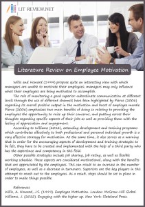 Literature review for employee motivation