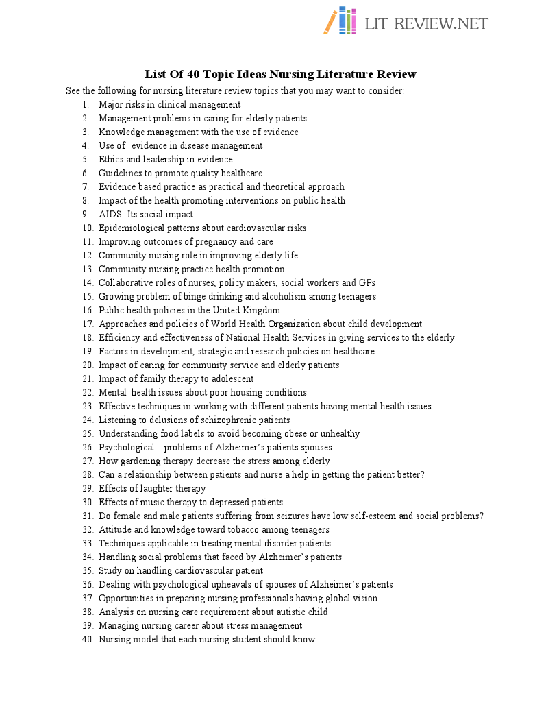 great nursing literature review topics great nursing literature review topics